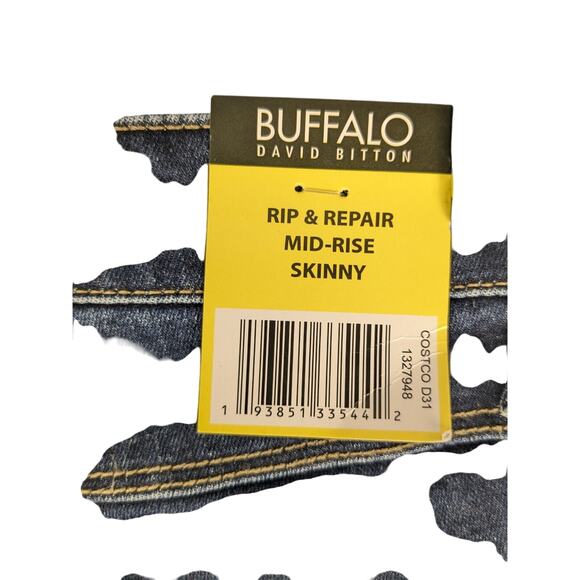 Buffalo David Bitton Jeans Womens 6/28 Jess Rip & Repair Mid-Rise Skinny Raw Hem - Picture 7 of 10